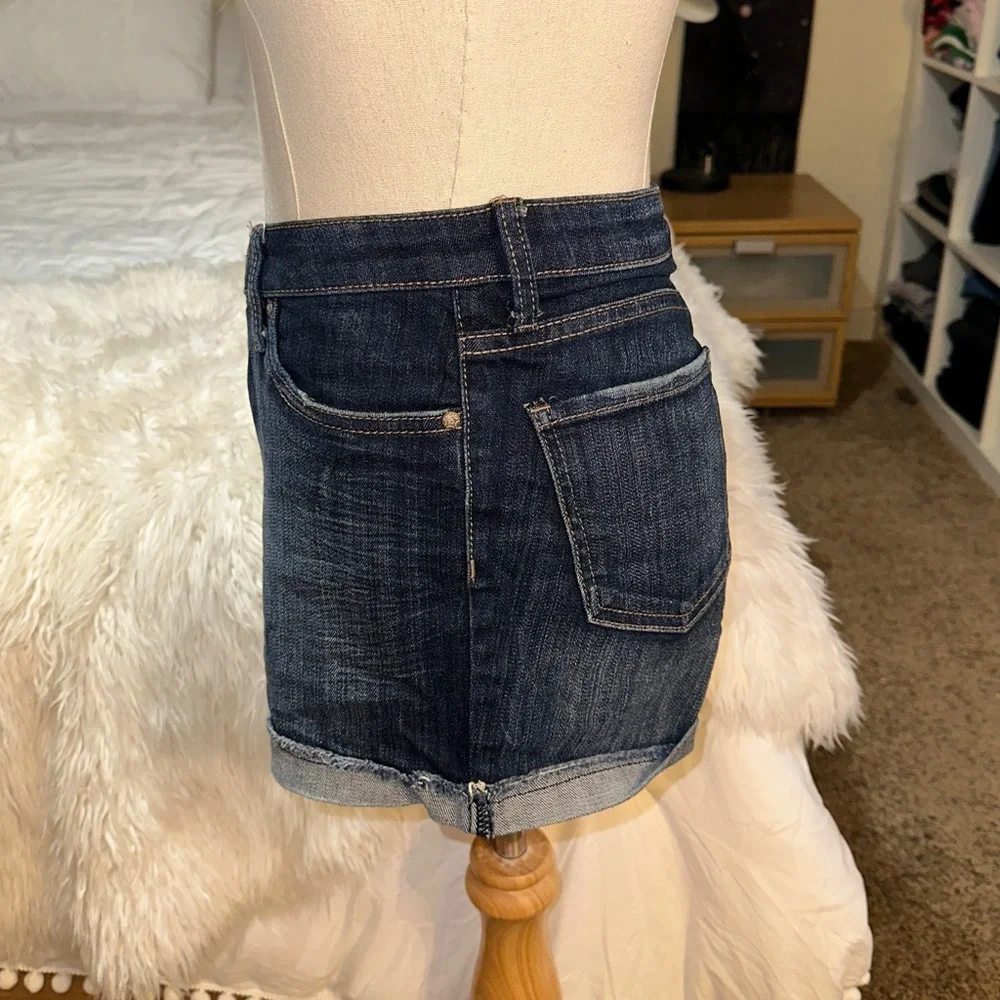 STS Blue Jeans (Nordstrom) | High Rise Denim Shorts Medium Dark Wash Cuffed Hem